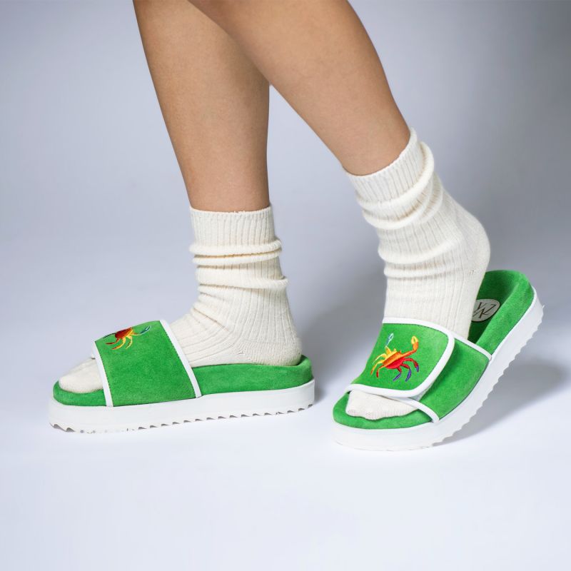 Phin Suede Slides -Green image