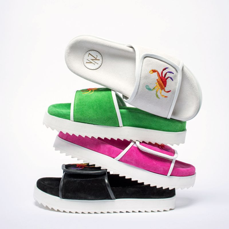 Phin Suede Slides - White image