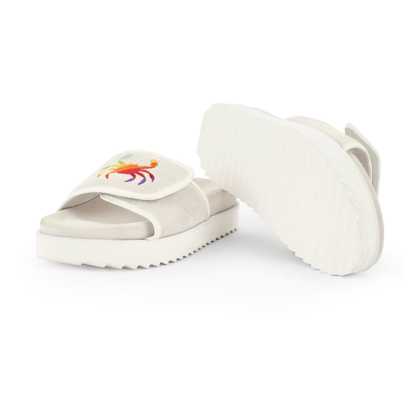 Phin Suede Slides - White image