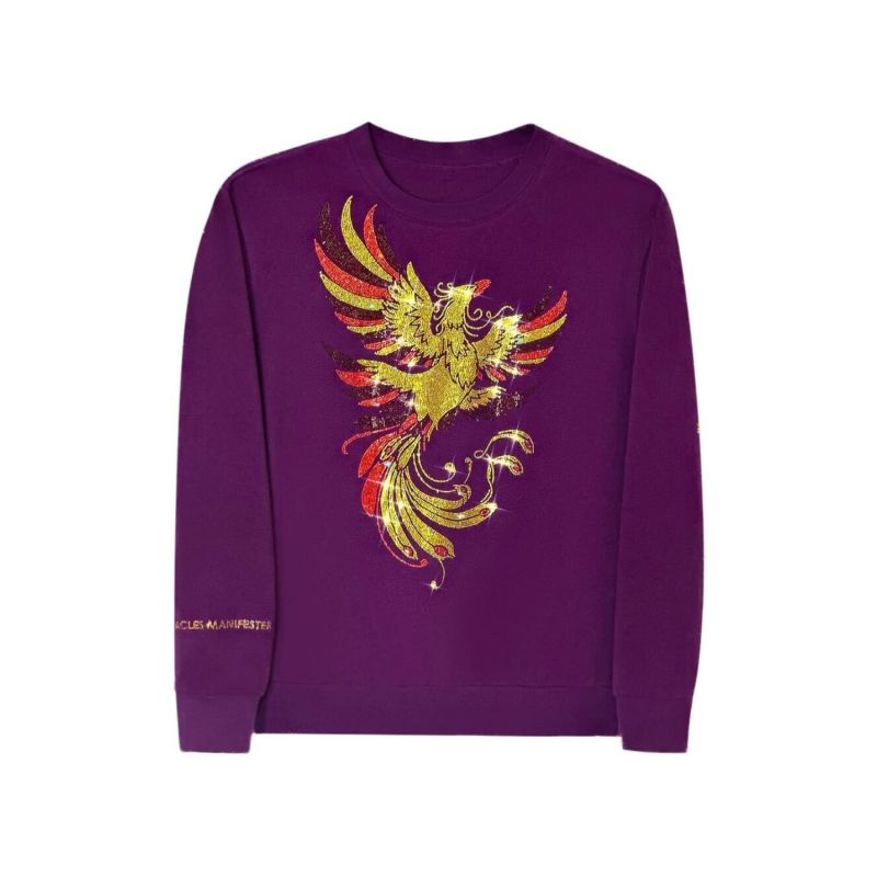 Phoenix - Lucky Feng Shui Rhinestoned Sweatshirt - Purple image