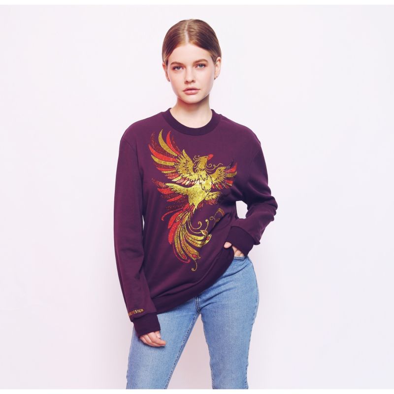 Phoenix - Lucky Feng Shui Rhinestoned Sweatshirt - Purple image