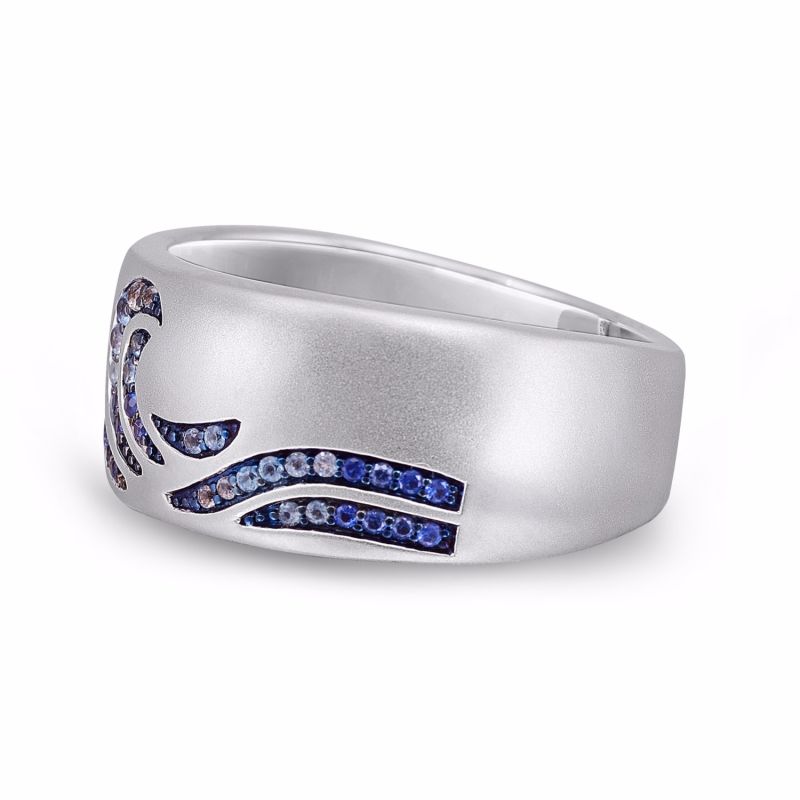 Surf's Up Sterling Silver Blue Sapphire & Topaz Band Ring image