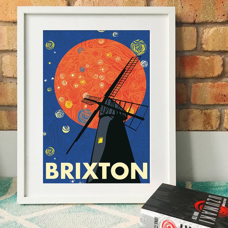 Brixton Windmill Illustrated Art Print image