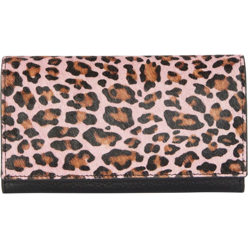 Pink Animal Print Leather Multi Section Purse image