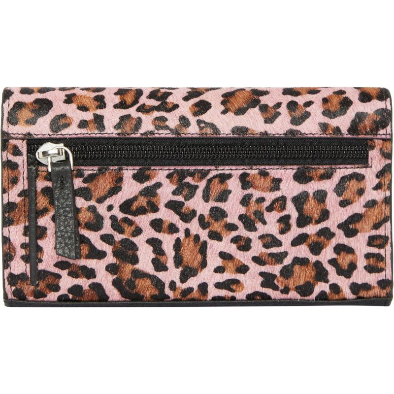 Pink Animal Print Leather Multi Section Purse image