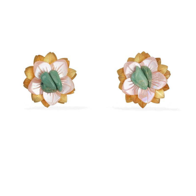 Pink Flower Earrings image