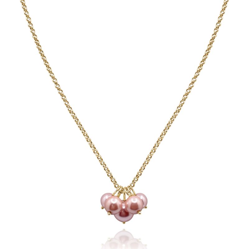 Pink Freshwater Pearl Bubbles & Narrow Belcher Chain Set image