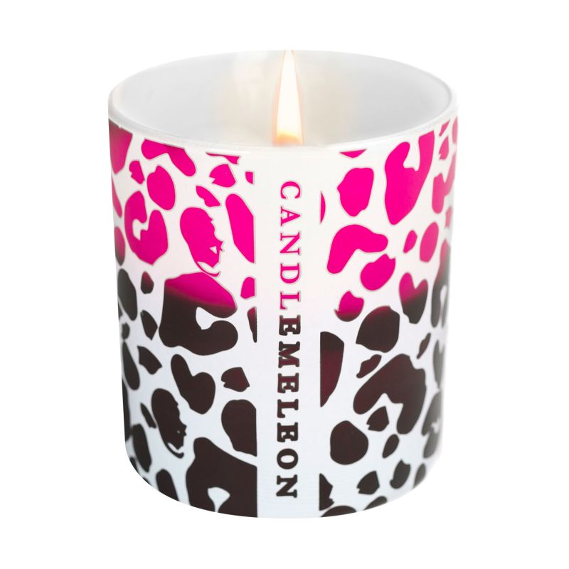 Pink Leopard - Colour Changing Soy Wax Wood Wick Candle - Amber, Orange Flowers & Mint 200G image