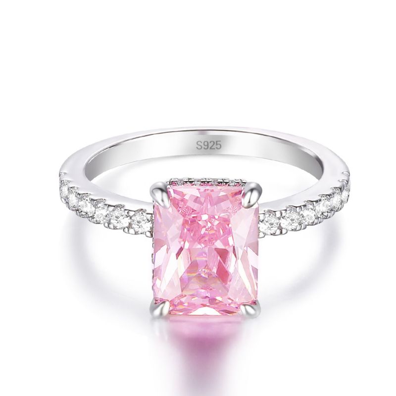 Pink Radiant Cut Pavè Ring image