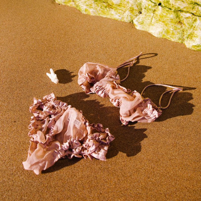 Pink Sheer Scallop Bandeau Bra image