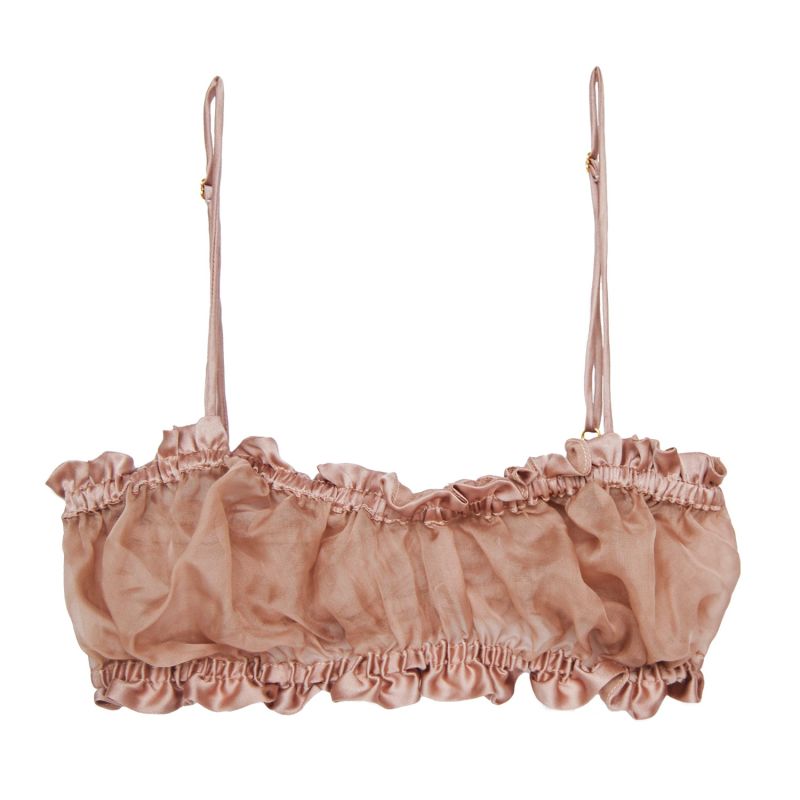 Pink Sheer Scallop Bandeau Bra image