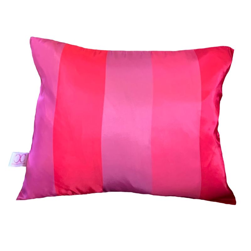 Pink Stripe Silk Cushion image