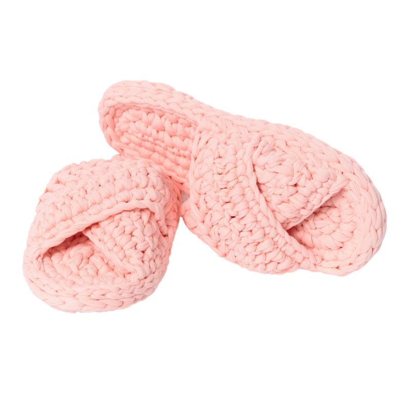 Handmade Crochet Slippers In Pink image