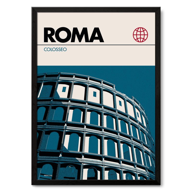 Rome Colosseum Modernist Architectural Travel Poster image