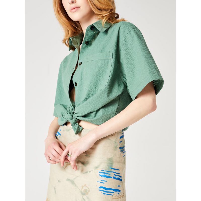 Plage Button-Up Shirt - Oyat Green image