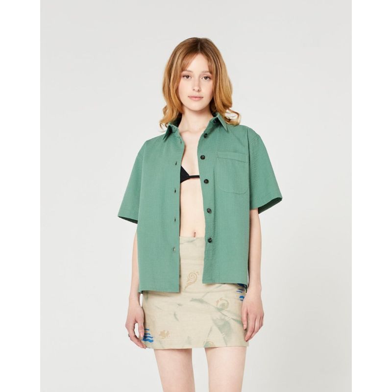 Plage Button-Up Shirt - Oyat Green image