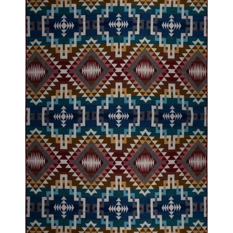 Plaid, Throw Native The Cosy Blue Green Red - Alpaca Wool image