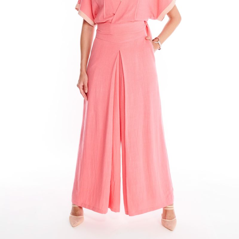 Pleated Palazzo Pant - Pink & Purple image