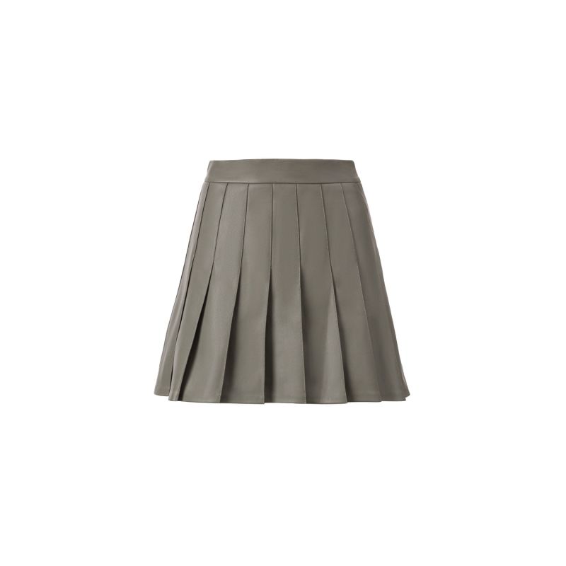 Pleated Skirt In Olive Green image