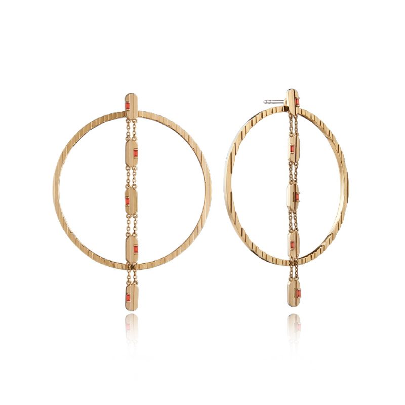 Charming 2Way Hoop Earrings Orange image