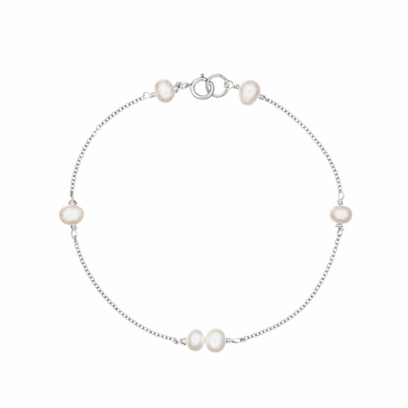 Sterling Silver Six Pearl Bracelet image