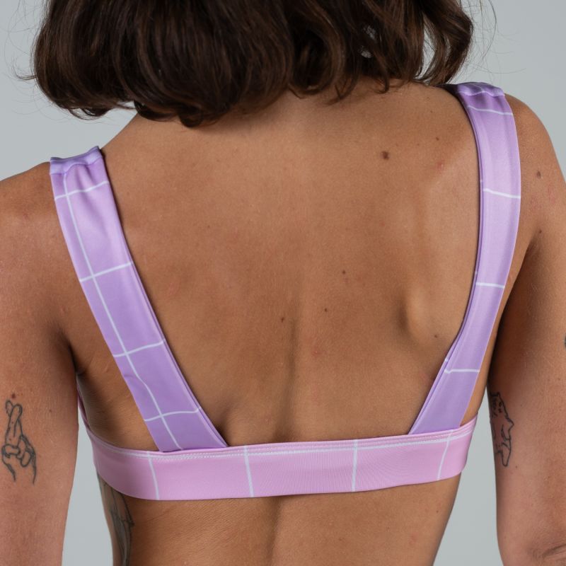 Pink And Purple Ombre Retro Sportsbra Workout Bra