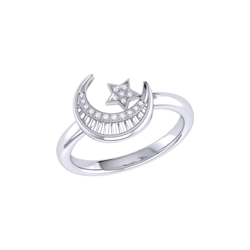 Starkissed Crescent Ring In Sterling Silver image