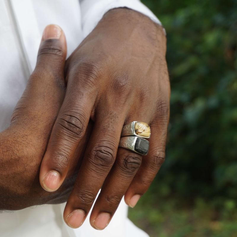 Brown Picasso Jasper Stone Ring image