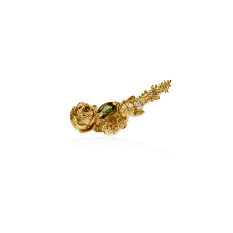 Rose Diamond & Tourmaline Slider Earring Single - Gold image