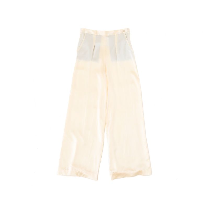 Branson Silk White Leg Pants In Pearl White image