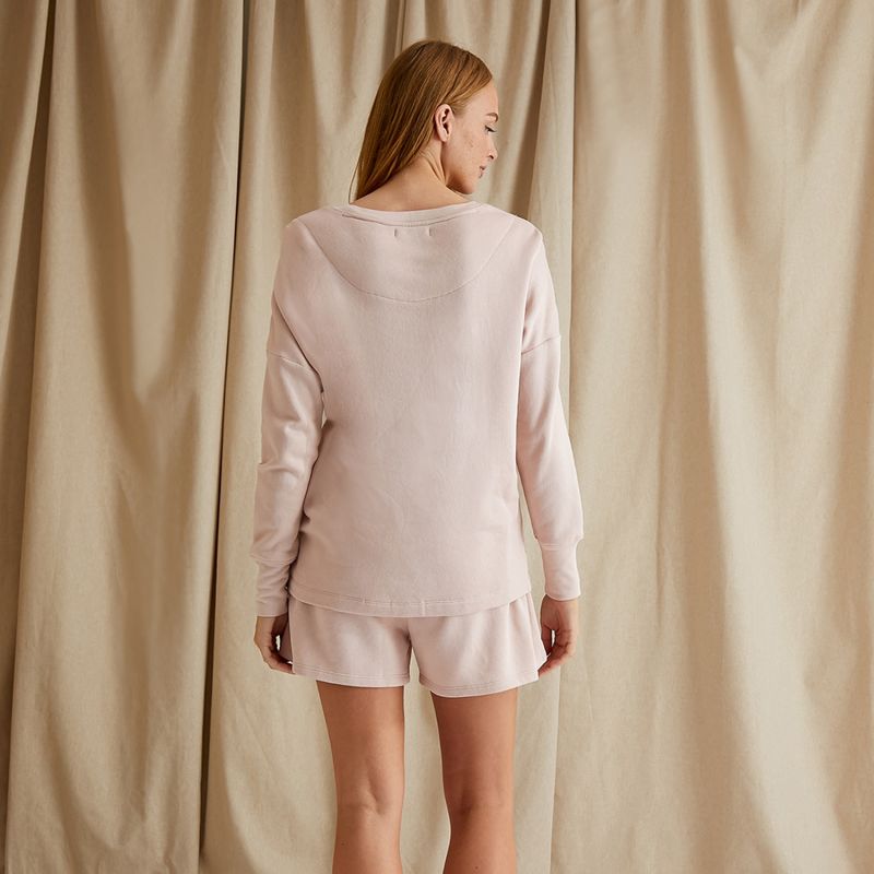 Bamboo Leisure Crew Neck Sweatshirt In Rose image