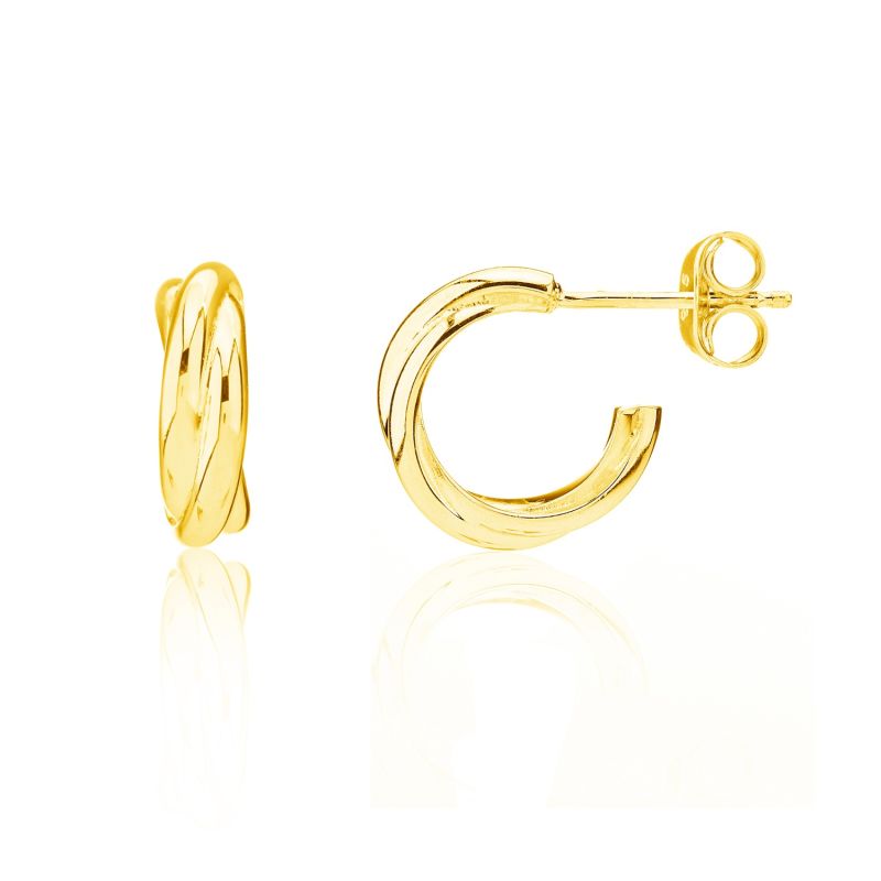 Knightsbridge Mini Yellow Gold Vermeil Triple Hoop Earrings image