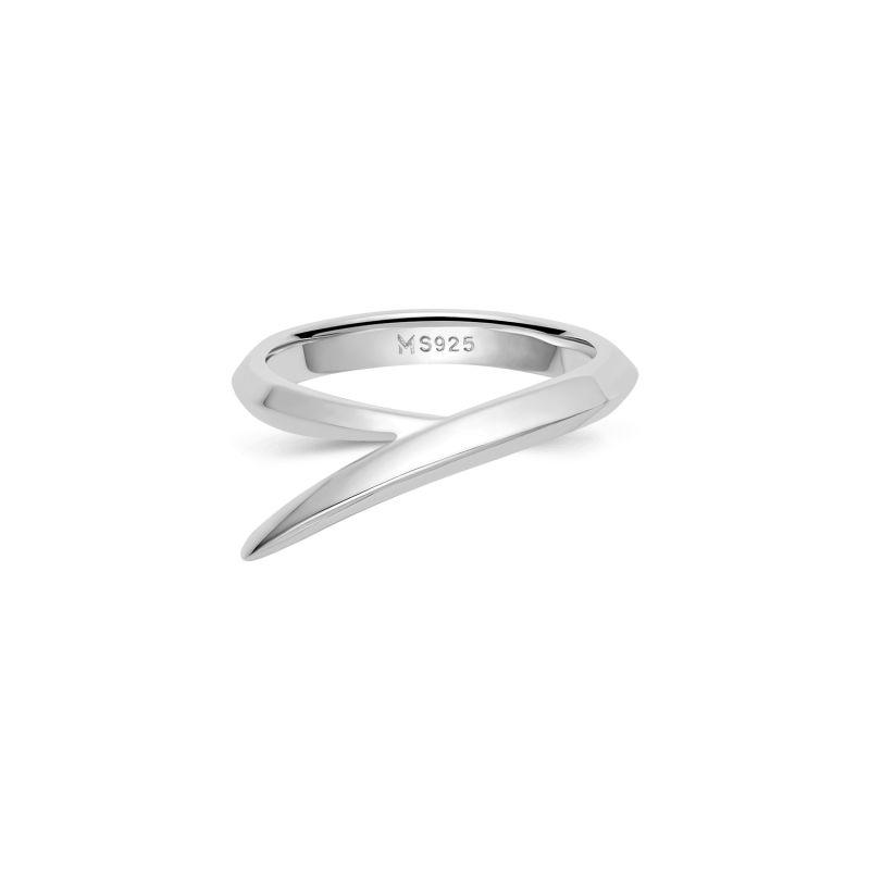 Pointed Curve Ring - Silver image