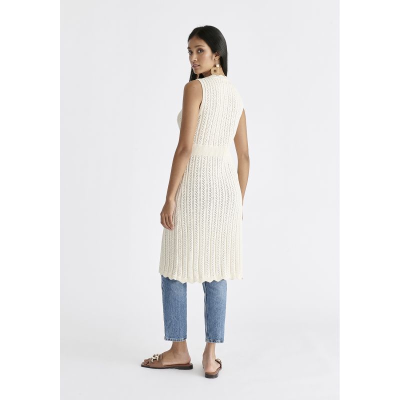 Pointelle Knitted Dress In Cream image