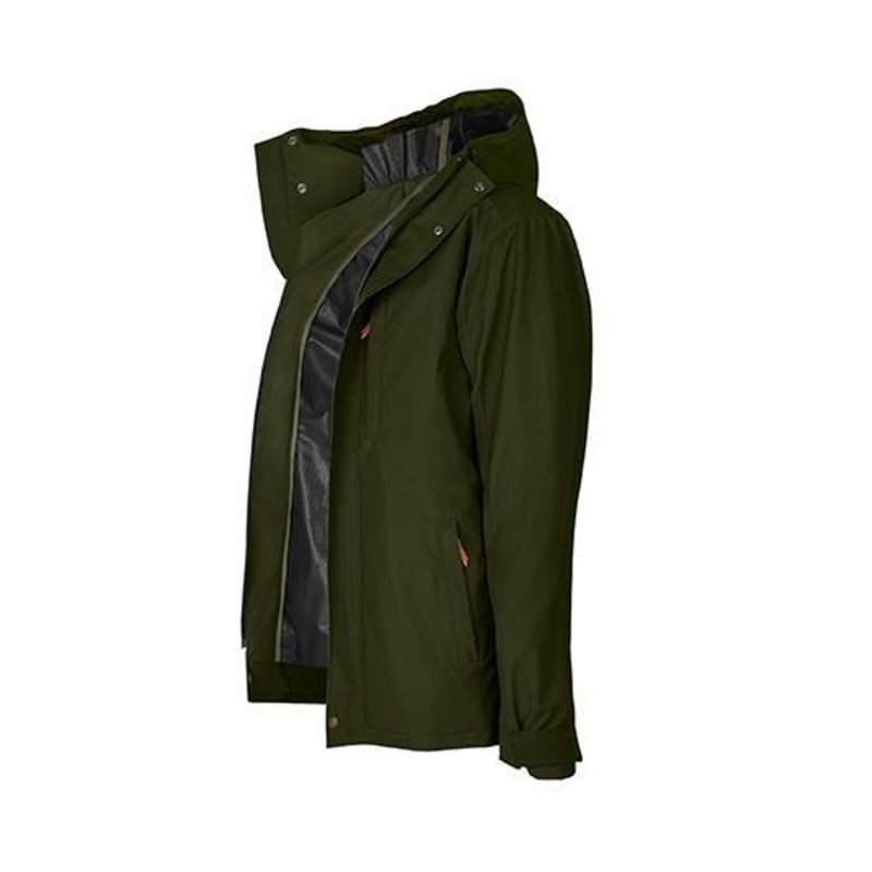 The Men's Wax Jacket In Military Green image