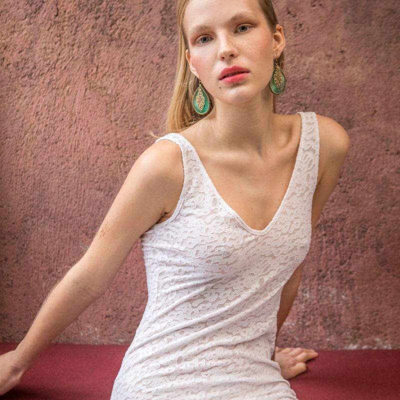 Poppy Lace Dress - White image