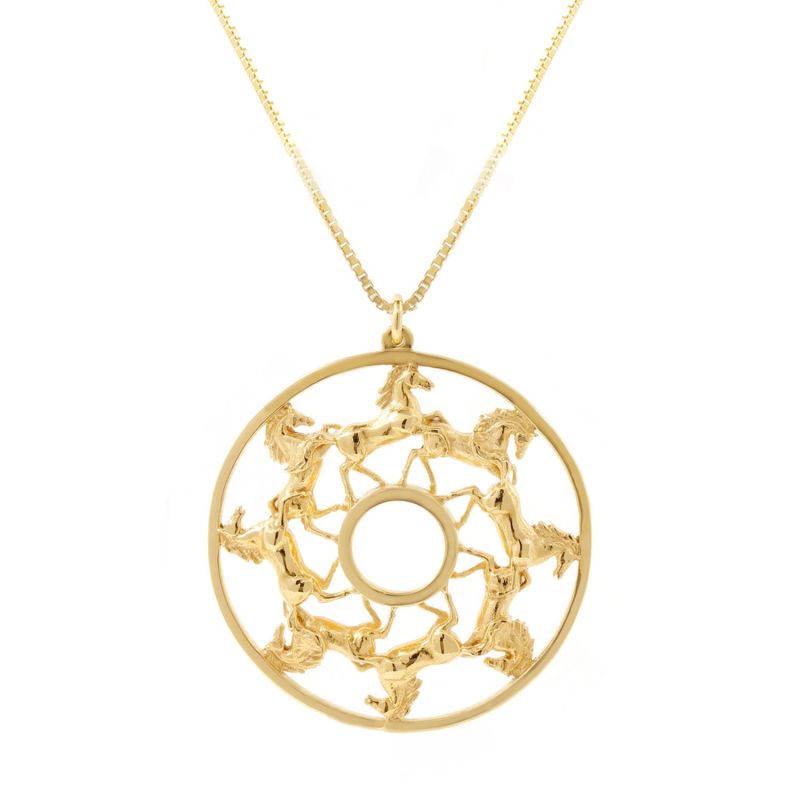 Horse Medallion Necklace – Gold image