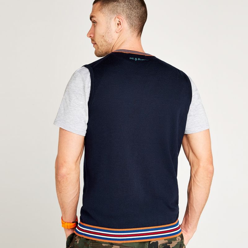 Navy Extrafine Merino Tank Top image