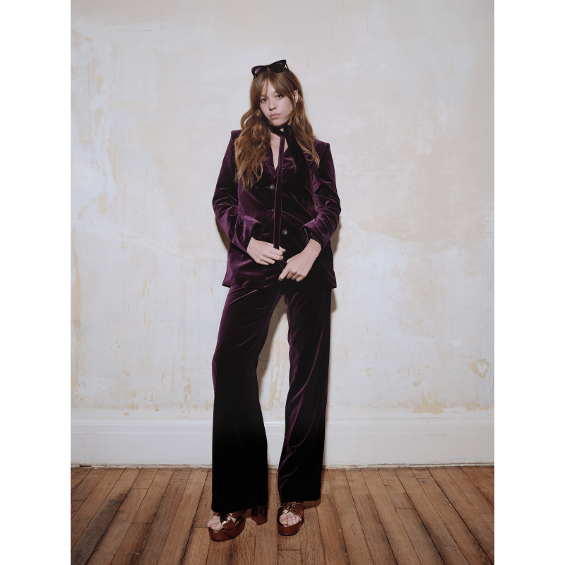 New Velvet All-Day Suit - Plum image