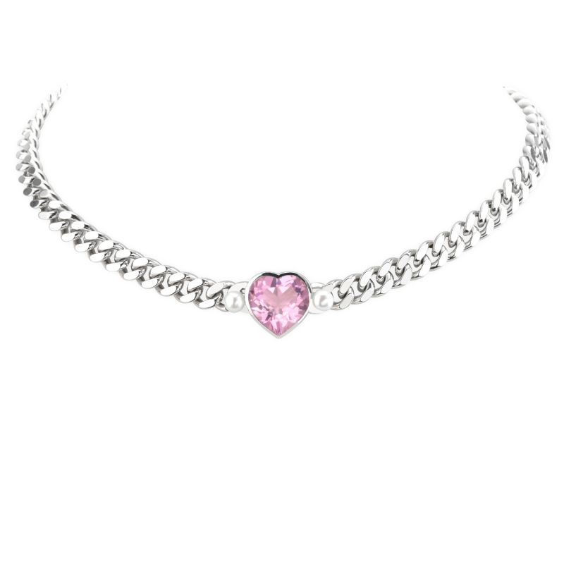 Pret-A-Porter Heart Necklace White Gold image