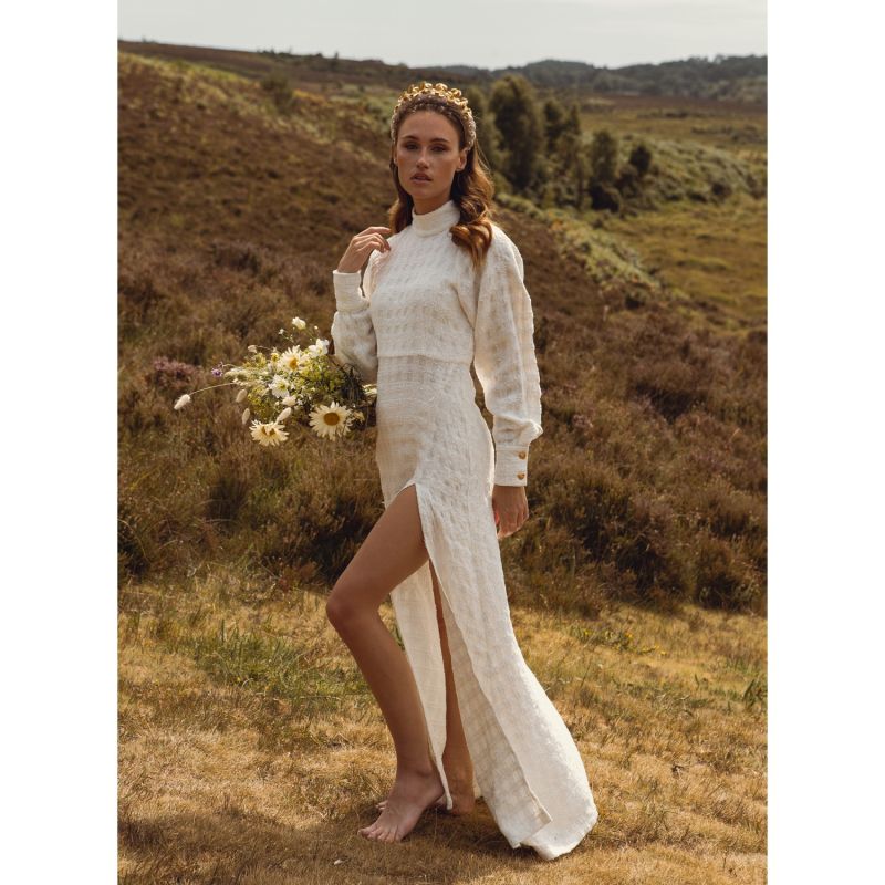 Pearl White Long Sleeve Maxi Dress image