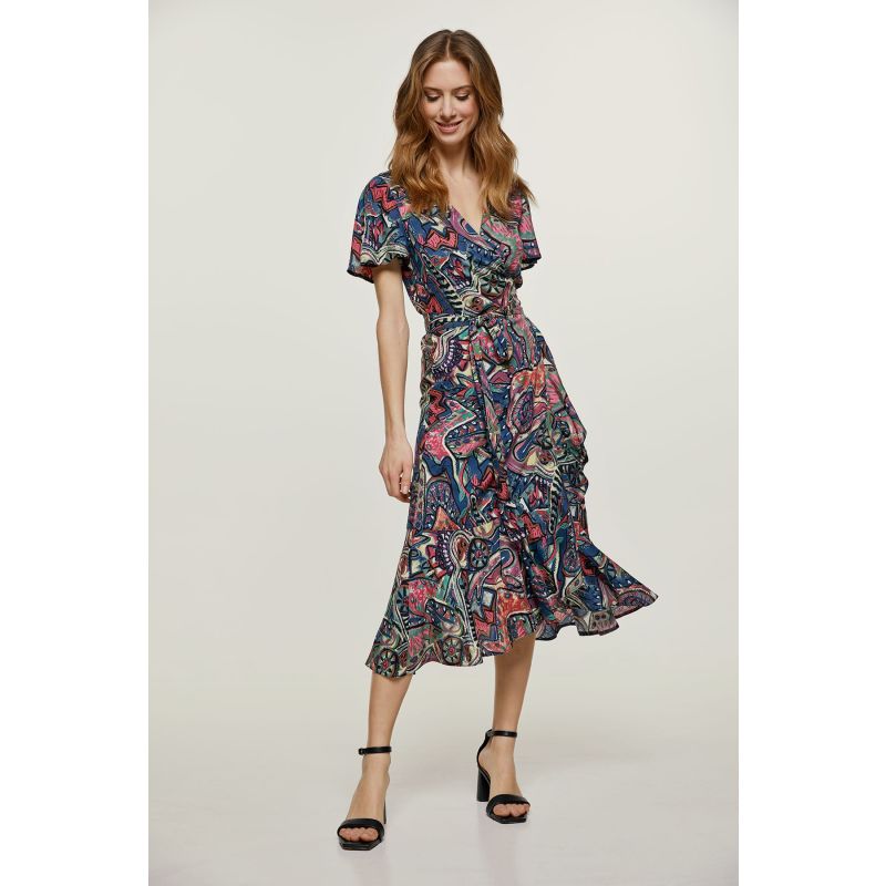 Ruffle detail wrap dress sale