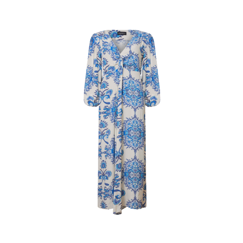 Printed Knot Midi Dess Blue image