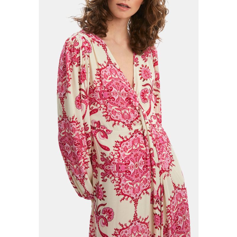 Printed Knot Midi Dess Pink image