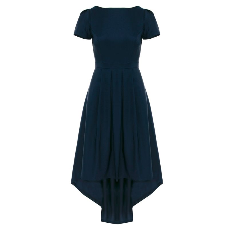 New York Classic Asymmetrical Dress With Pockets In Navy | ROSERRY ...