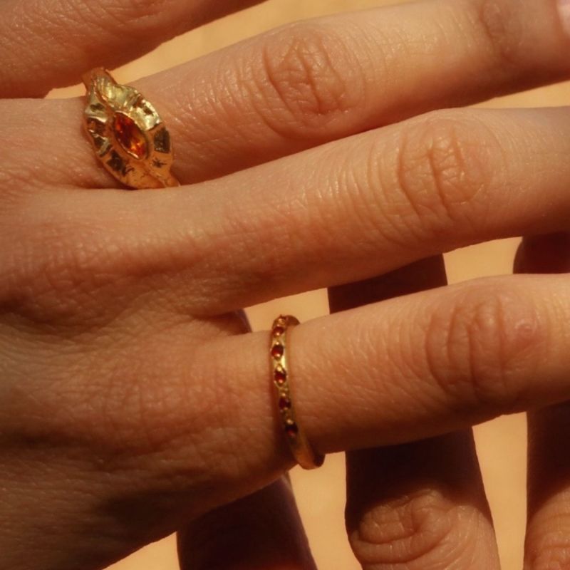 Protego Ring With Garnet image