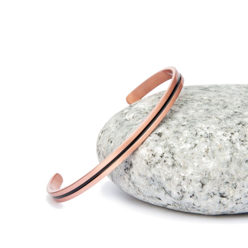 Minimal Solid Copper Bracelet For Men. Great Healer image