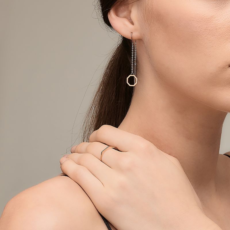 Okto Fountain Earrings - Rose Gold image