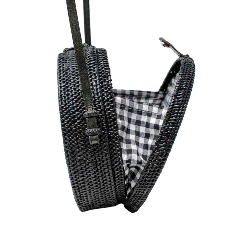 Black Rattan Camilla Bag Black Gingham image