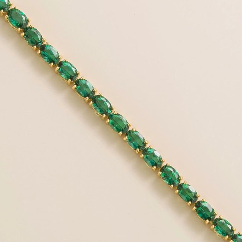 Salto Gold Tennis Bracelet In Emerald image